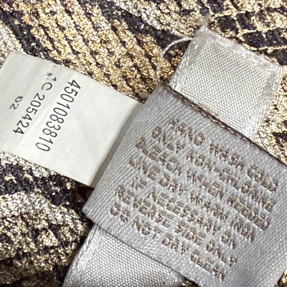 Chico's Womens Large Metallic Gold Bronze Snake Print Trucker Jacket Chico’s 2 - Picture 11 of 13